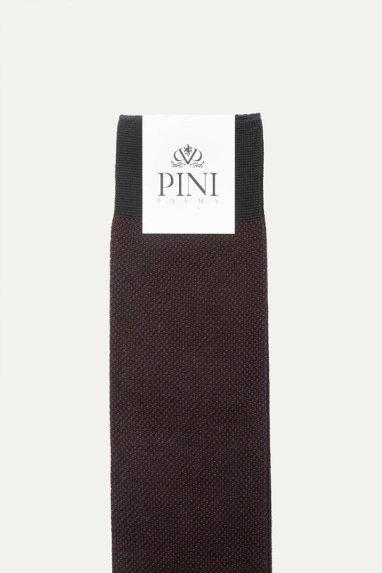 Bordeaux patterned short socks - Made in Italy