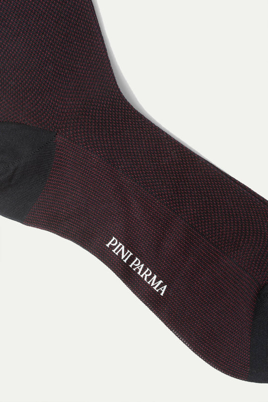 Bordeaux patterned short socks - Made in Italy