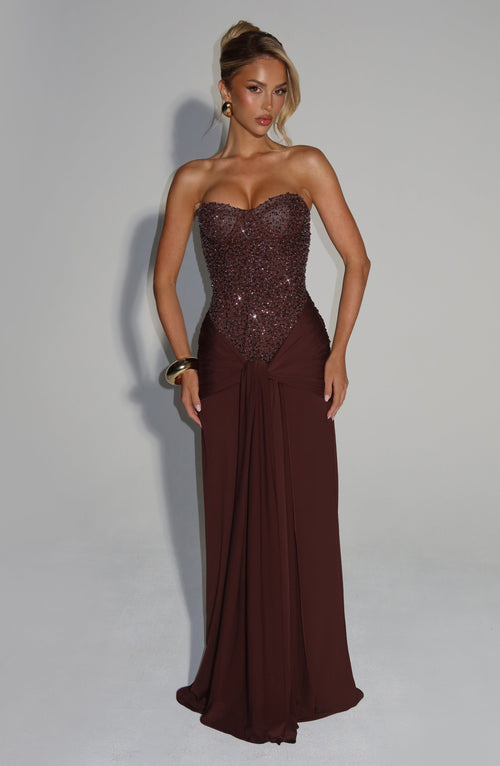 Robe Maxi Carina - Marron Prune