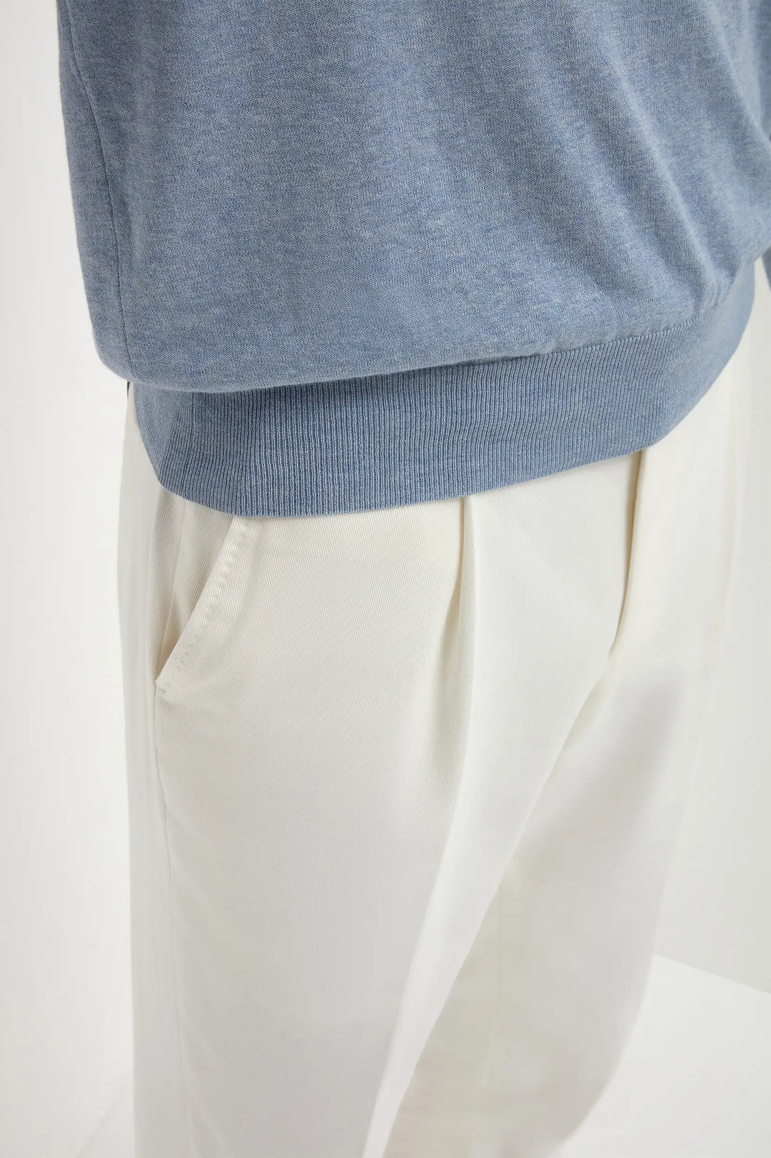 Light blue long sleeve polo - Made in Italy