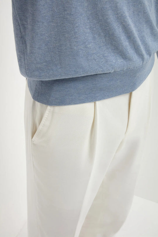 Light blue long sleeve polo - Made in Italy