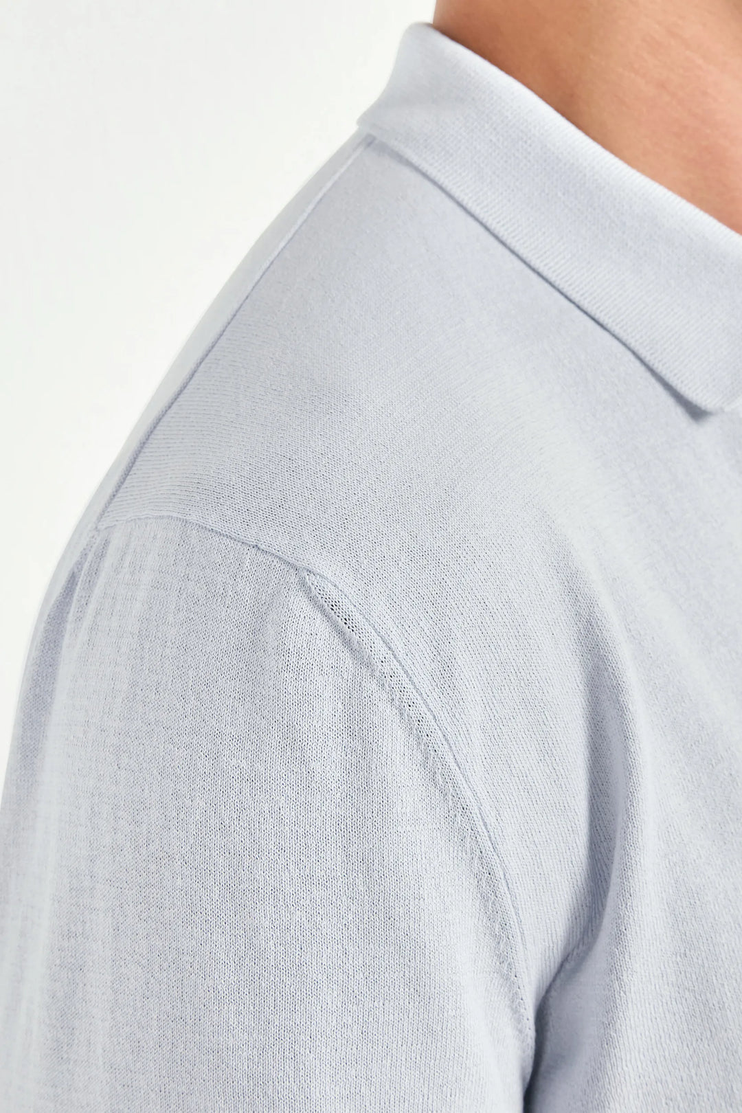 Light blue polo cardigan - Made in Italy