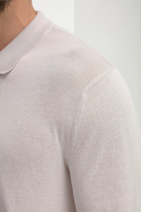 Stone polo cardigan - Made in Italy