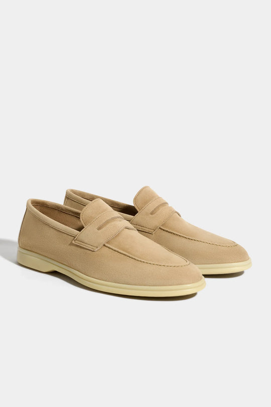 Taupe penny loafers - Made in Italy