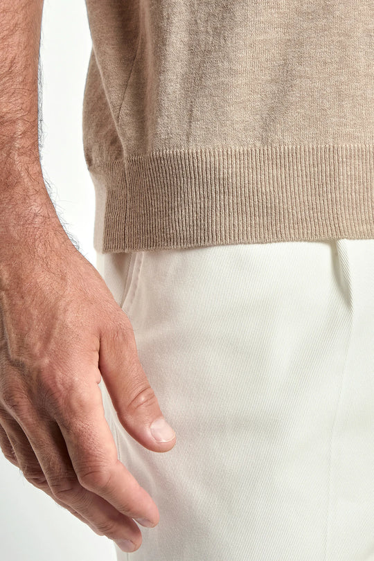 Taupe polo - Made in Italy