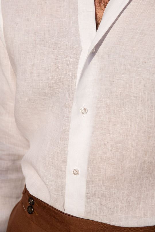 White linen button down shirt - Made In Italy