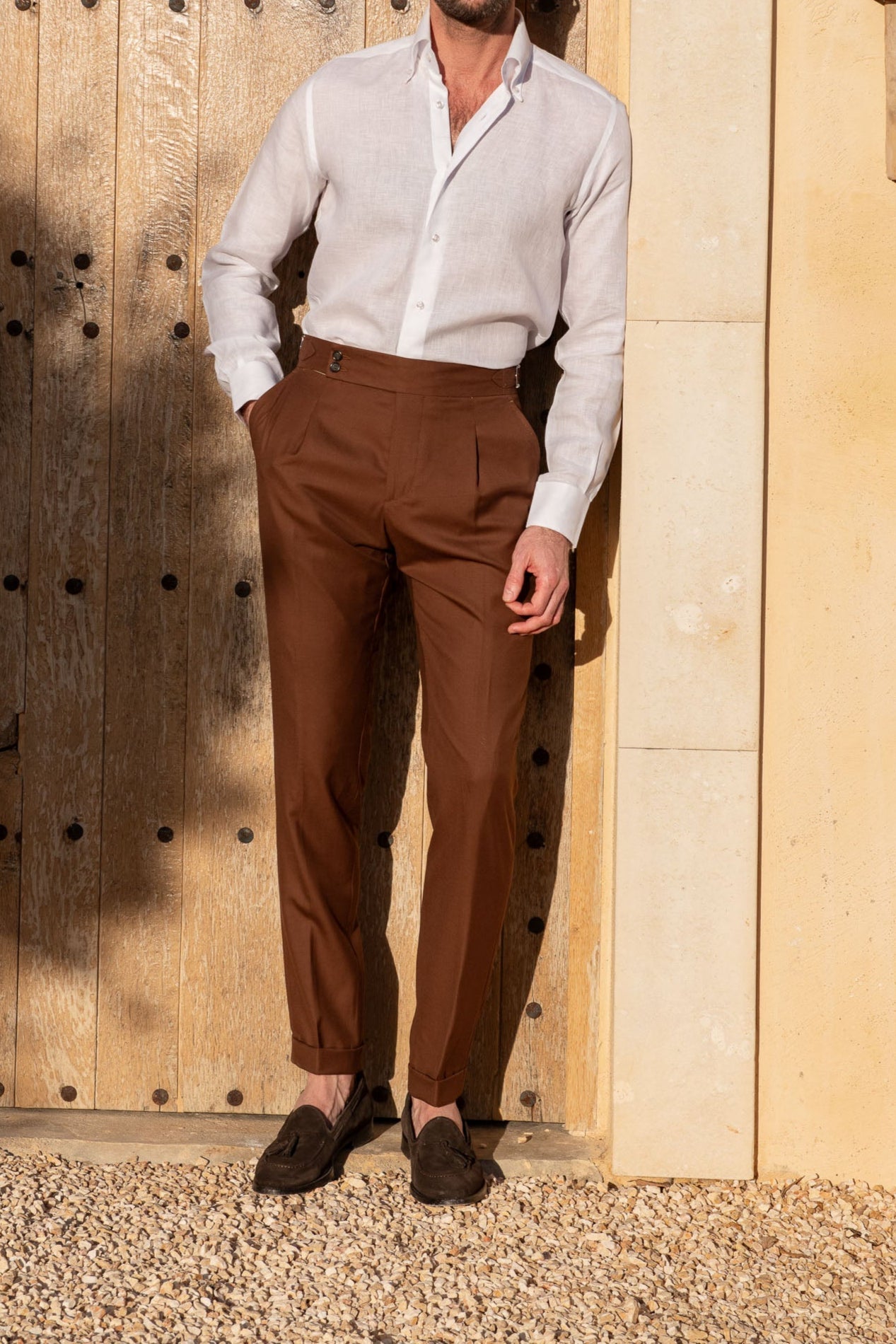 White linen button down shirt - Made In Italy
