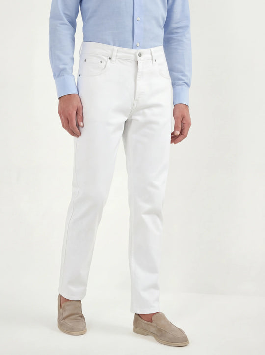 White straight jeans - Candiani cotton - Made in Italy